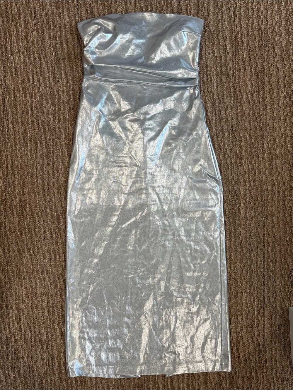 Zara strapless silver dress